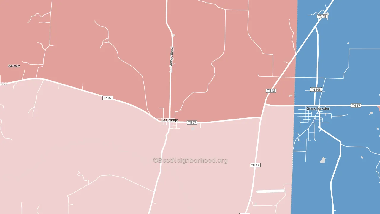 38046, TN block-group political-lean map