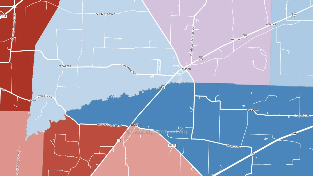 38049, TN block-group political-lean map