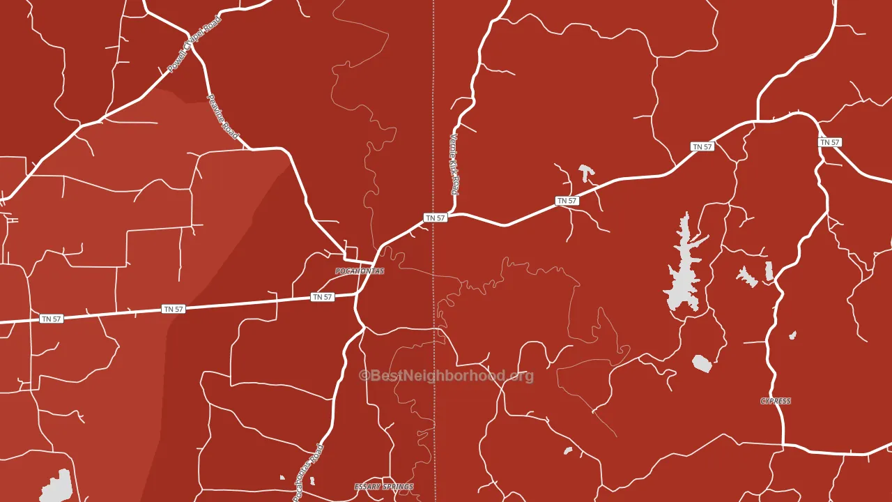 38061, TN block-group political-lean map