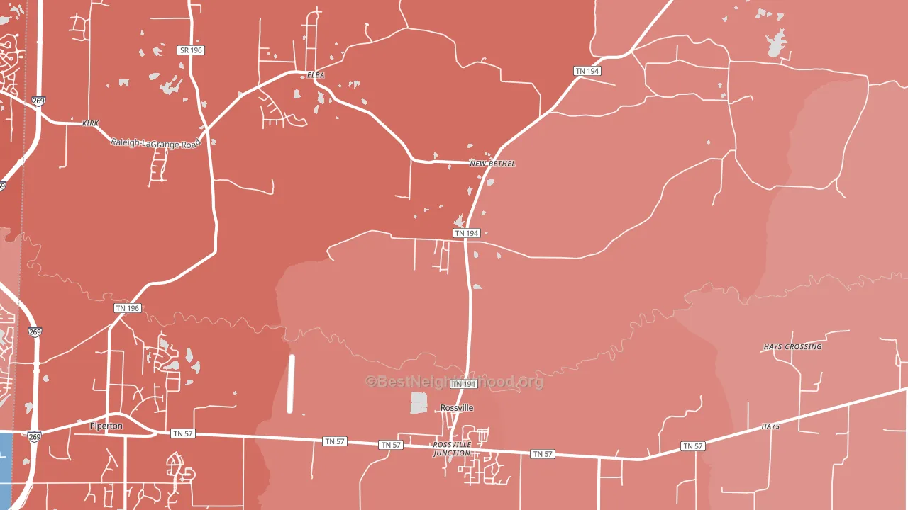 38066, TN block-group political-lean map
