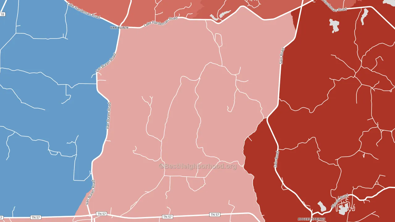 38067, TN block-group political-lean map