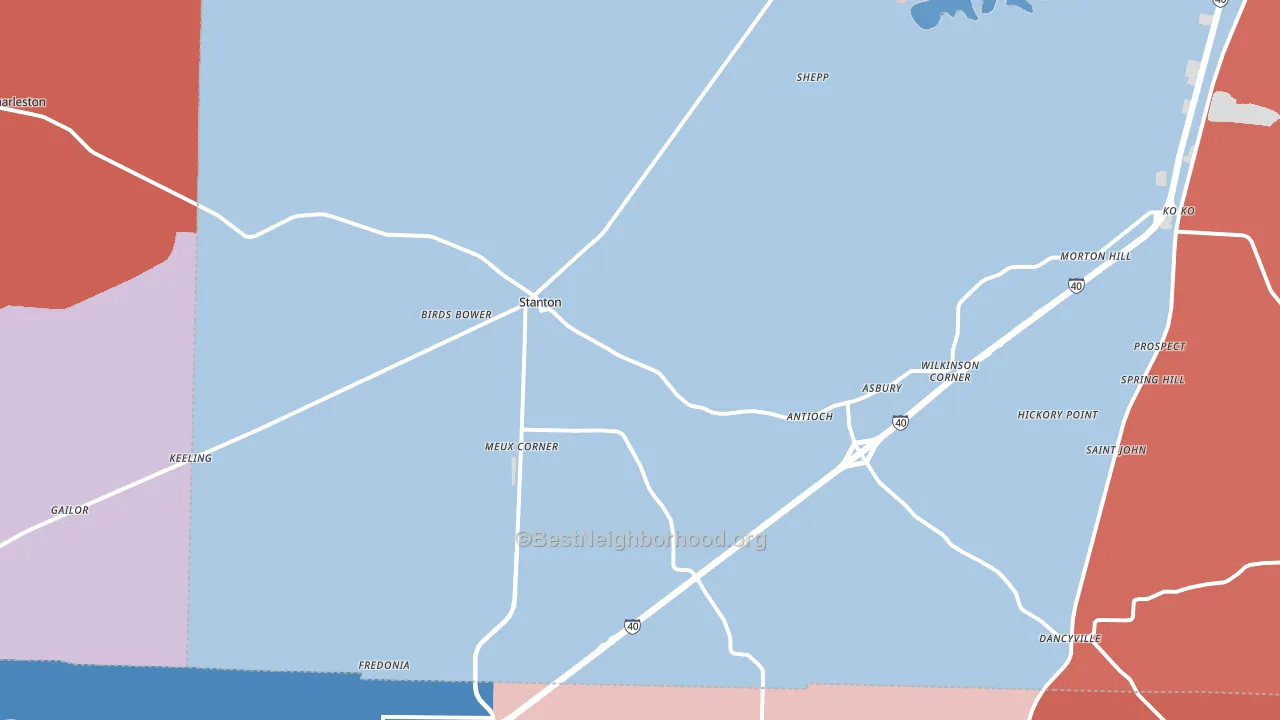 38069, TN block-group political-lean map