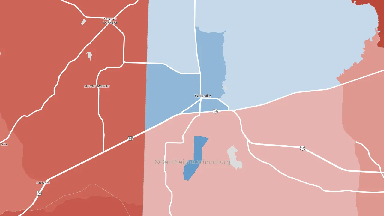 38075, TN block-group political-lean map