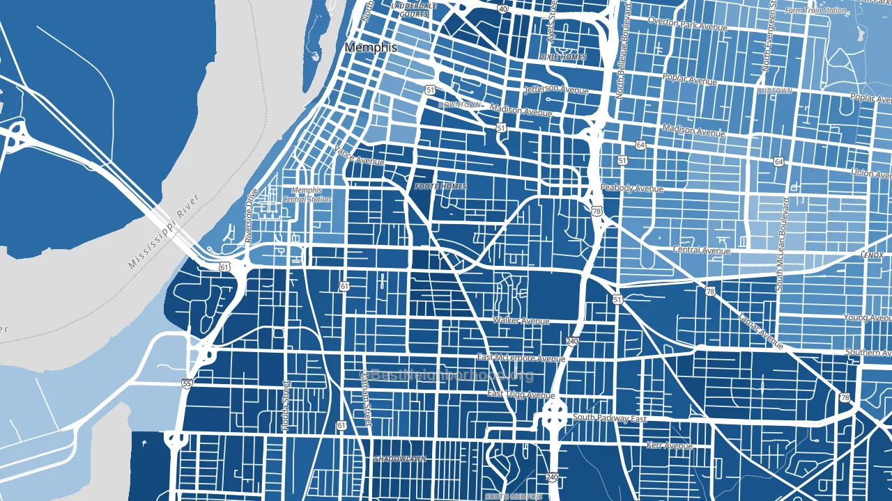 38126, TN block-group political-lean map