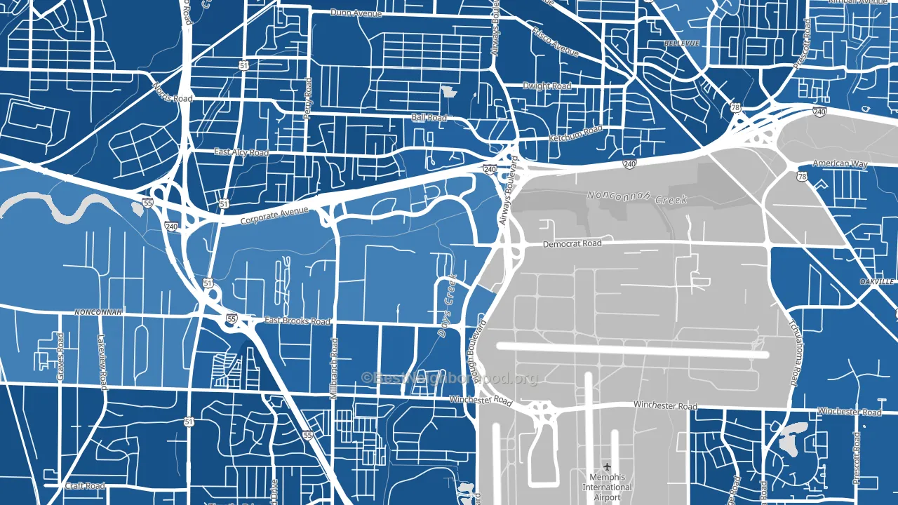 38132, TN block-group political-lean map