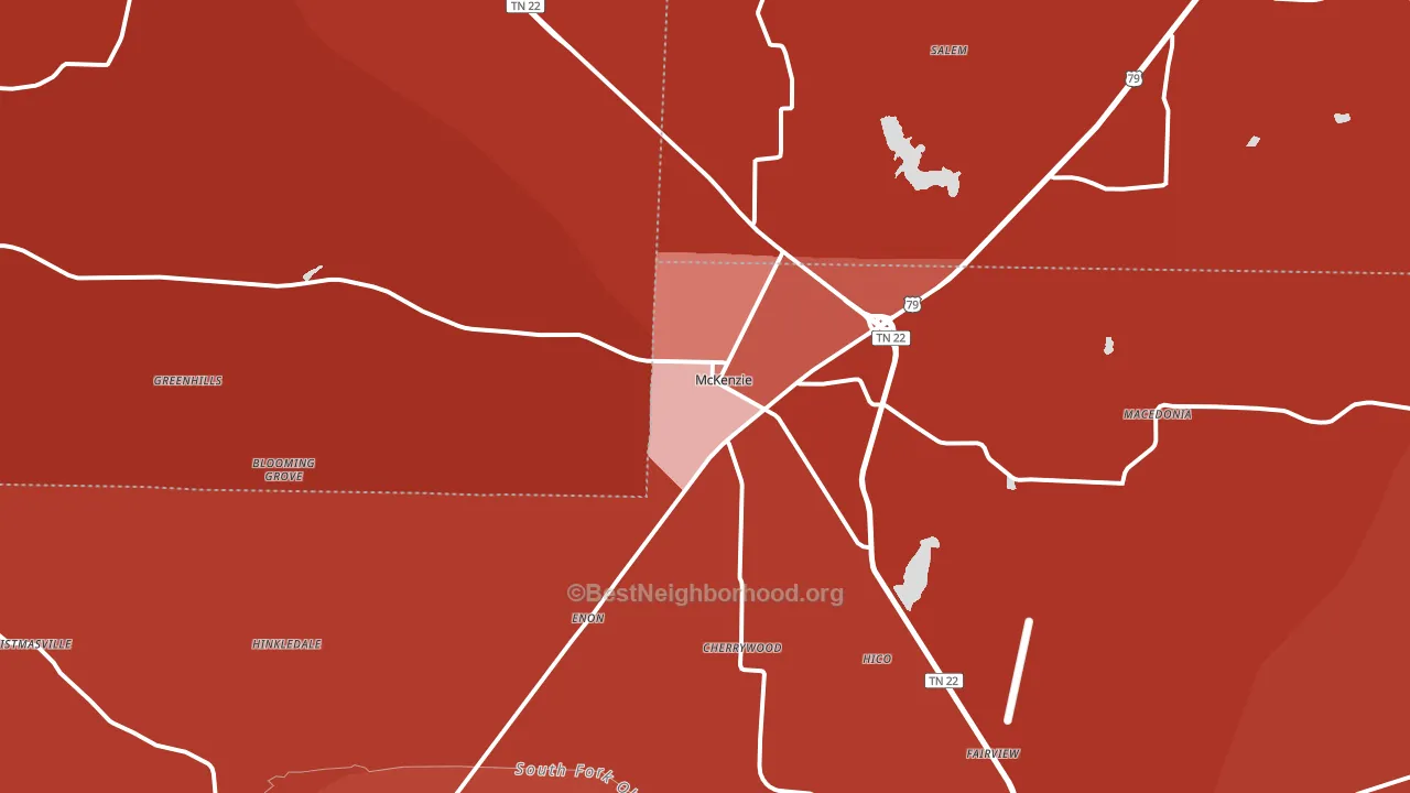 38201, TN block-group political-lean map