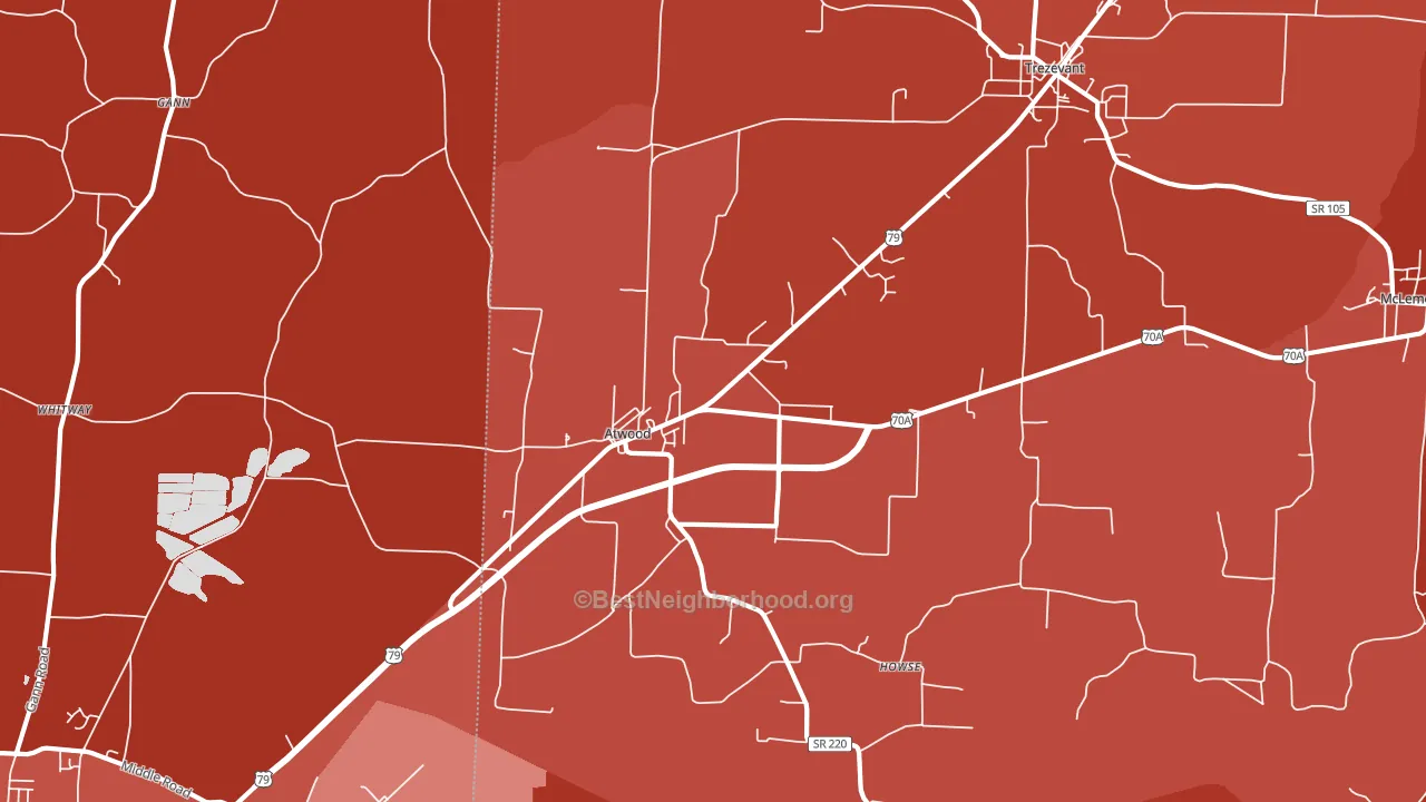38220, TN block-group political-lean map