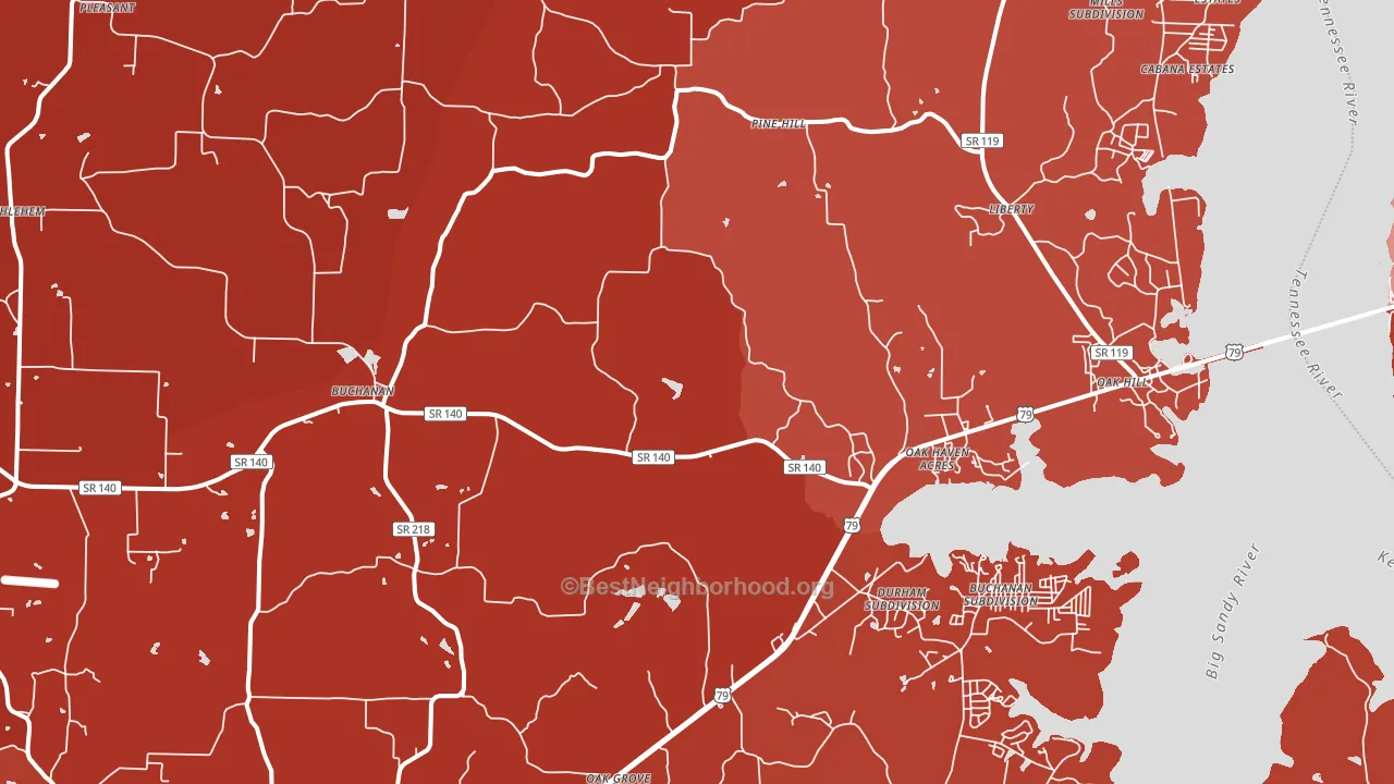 38222, TN block-group political-lean map