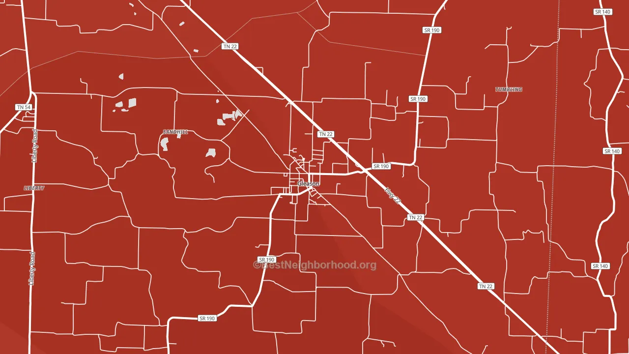 38229, TN block-group political-lean map