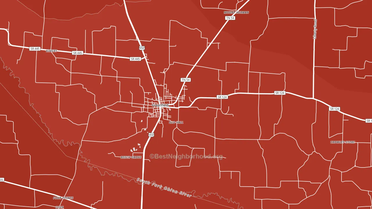 38230, TN block-group political-lean map