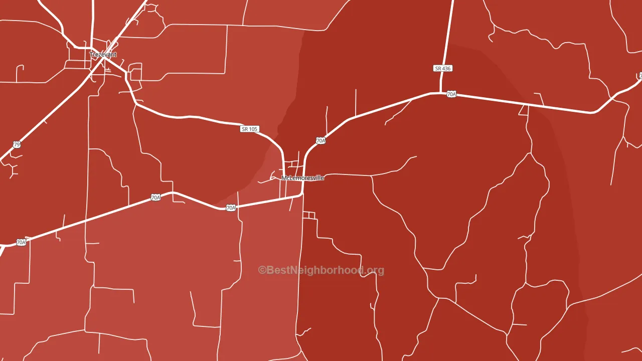 38235, TN block-group political-lean map