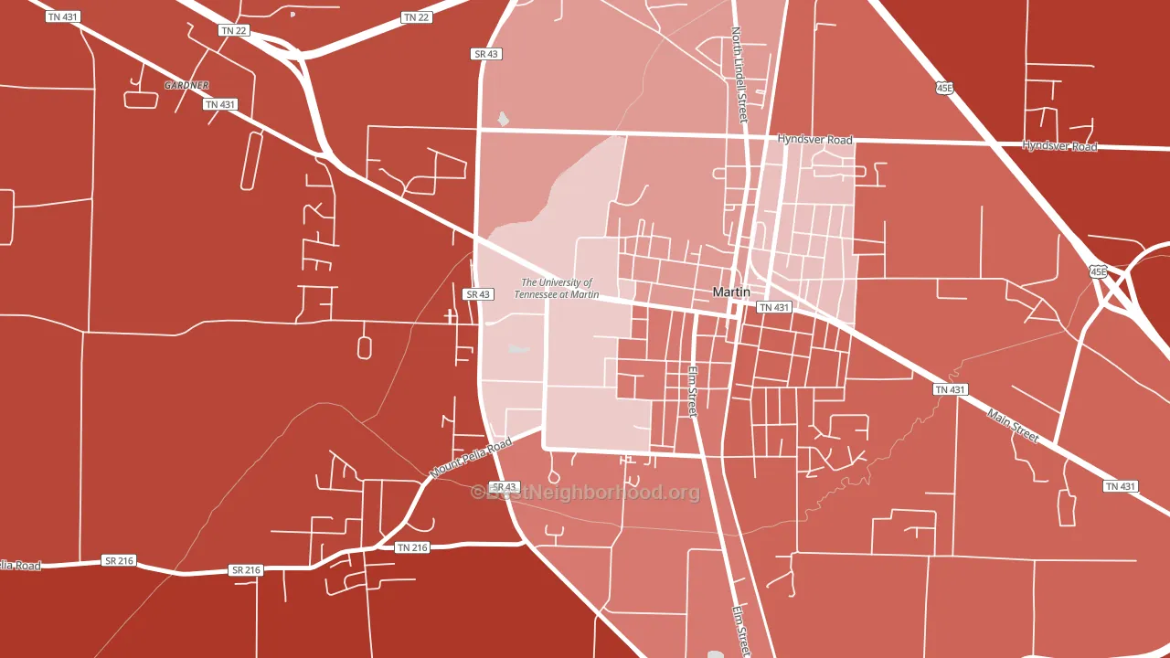 38238, TN block-group political-lean map