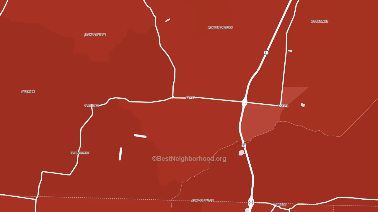 38240, TN block-group political-lean map