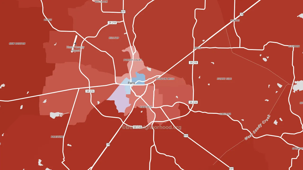 38242, TN block-group political-lean map