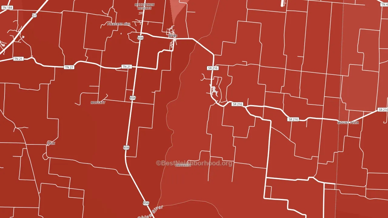 38253, TN block-group political-lean map