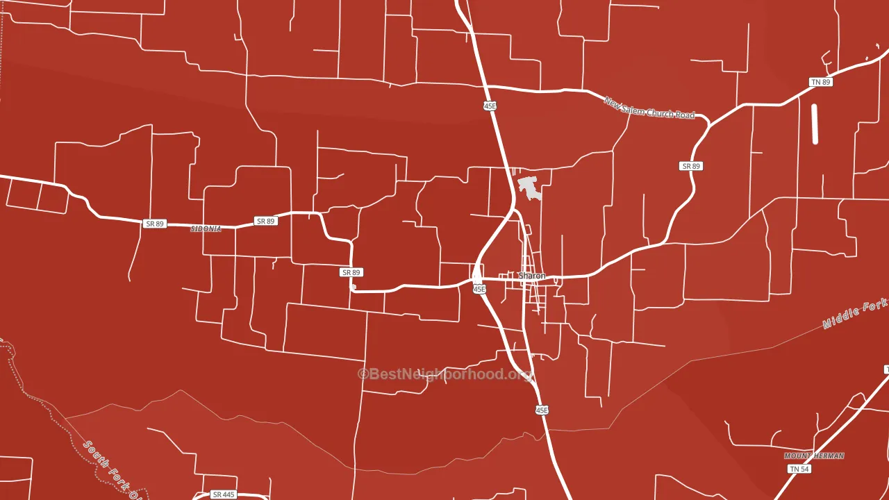 38255, TN block-group political-lean map