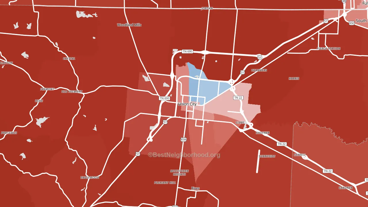 38261, TN block-group political-lean map