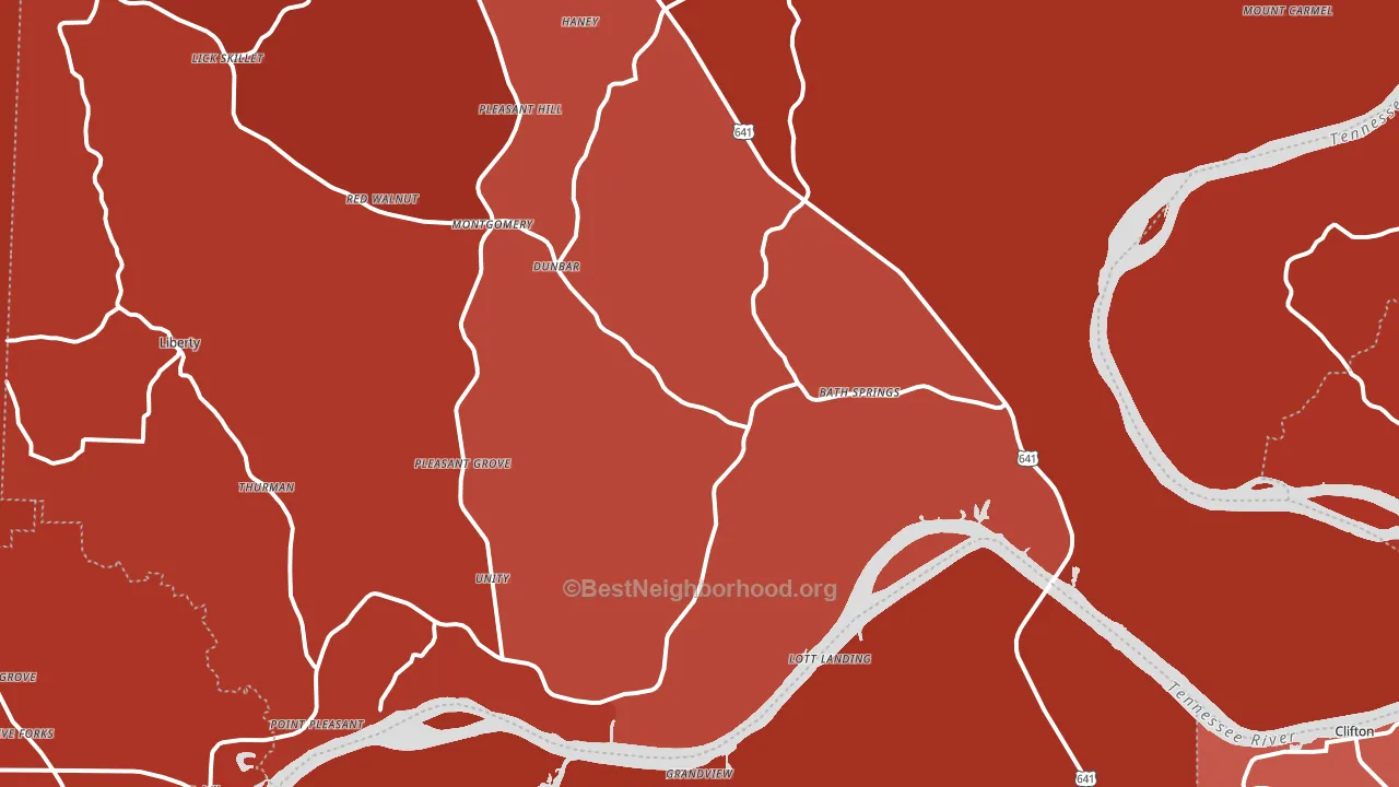 38311, TN block-group political-lean map