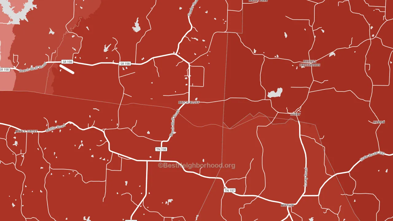 38313, TN block-group political-lean map
