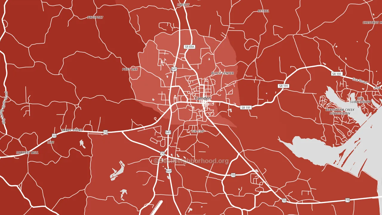 38320, TN block-group political-lean map