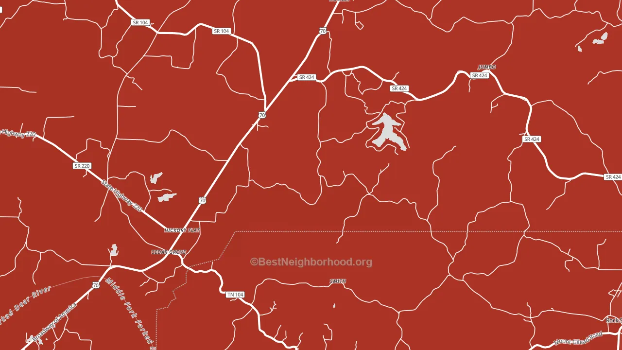 38321, TN block-group political-lean map