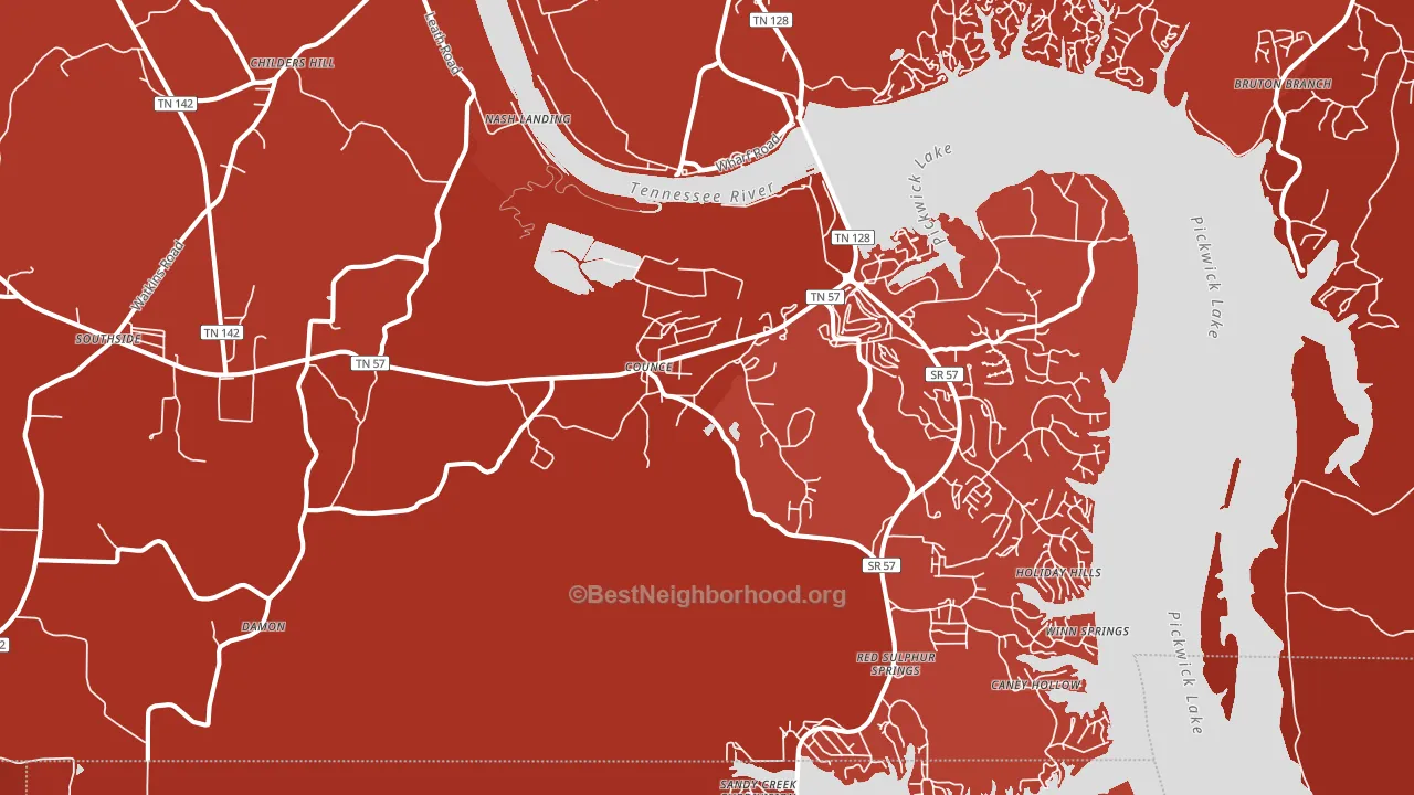 38326, TN block-group political-lean map