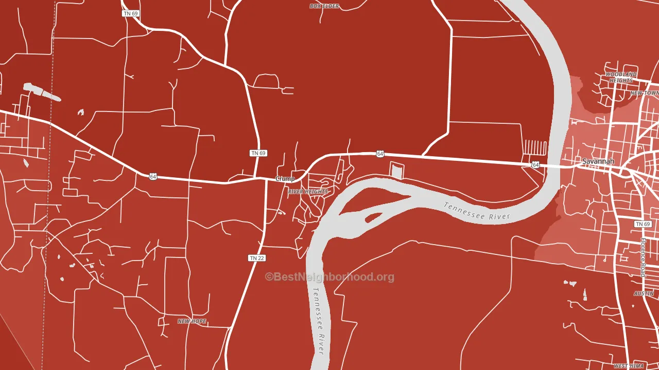 38327, TN block-group political-lean map