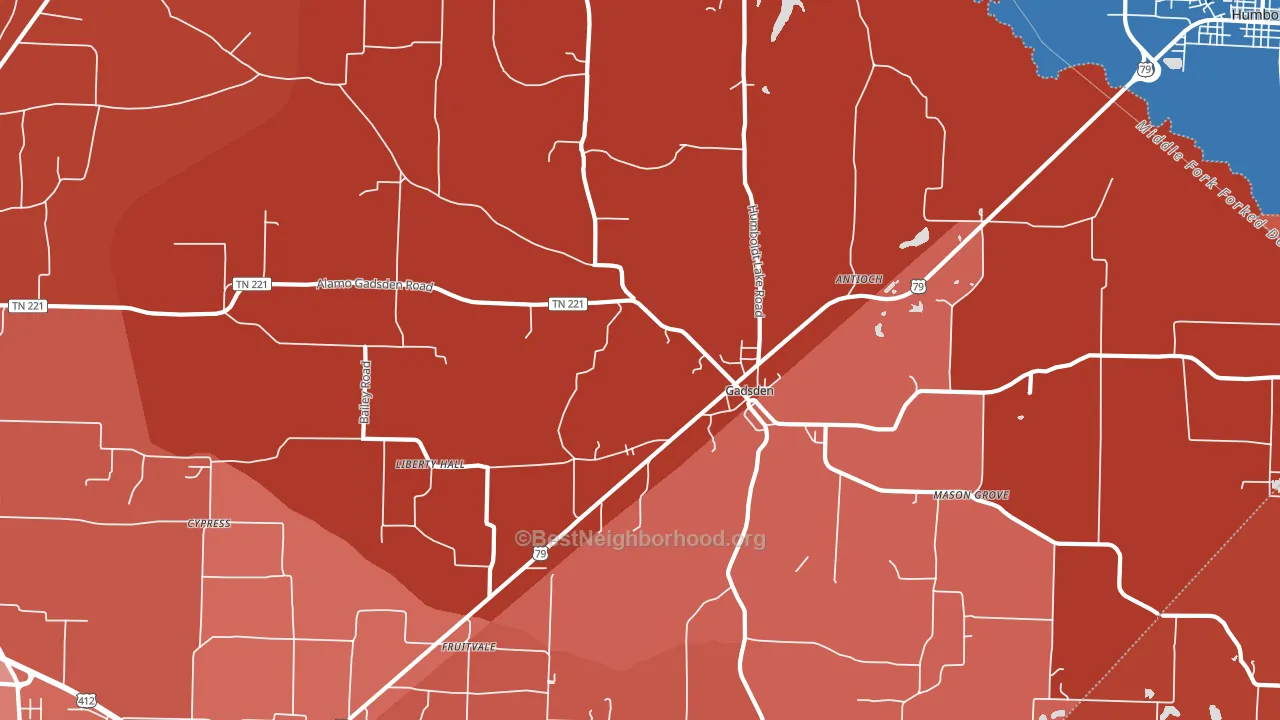 38337, TN block-group political-lean map