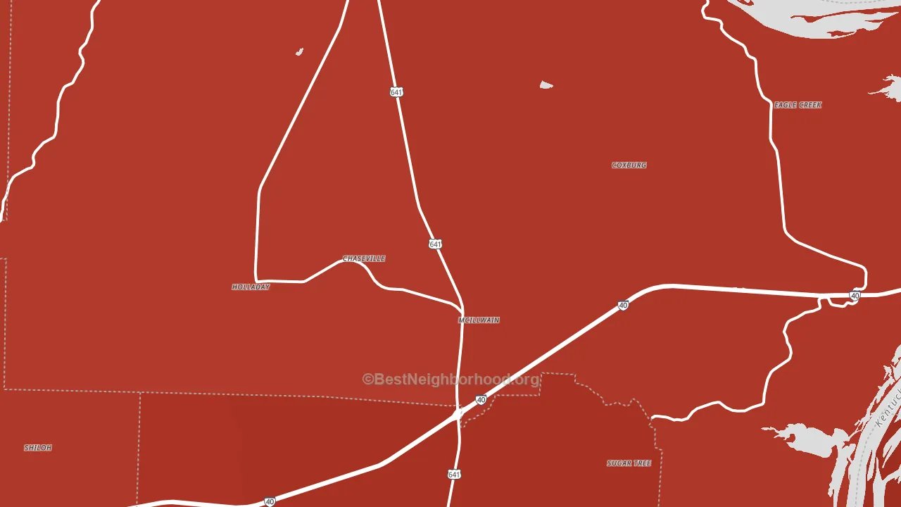 38341, TN block-group political-lean map