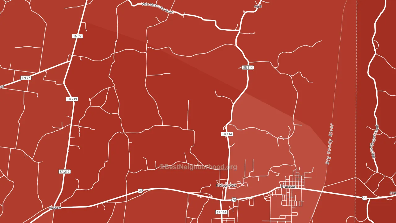 38342, TN block-group political-lean map