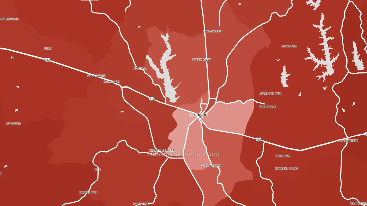 38351, TN block-group political-lean map