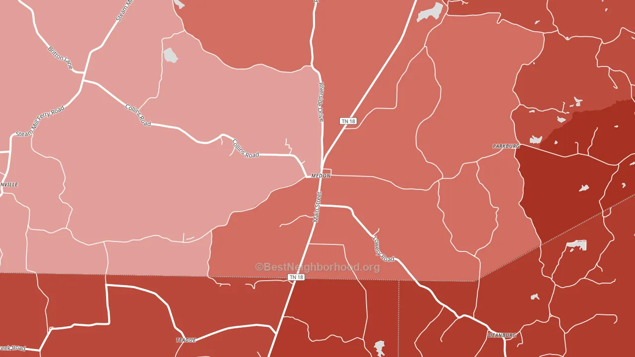 38356, TN block-group political-lean map