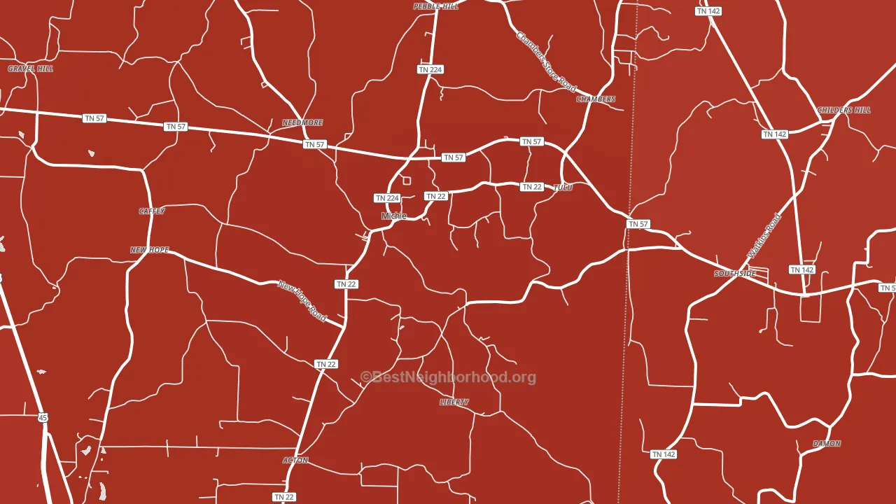 38357, TN block-group political-lean map