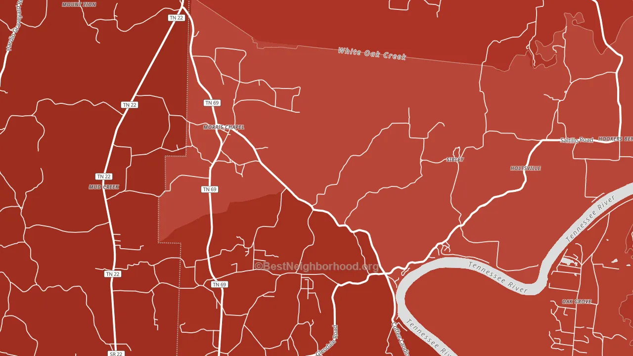 38361, TN block-group political-lean map