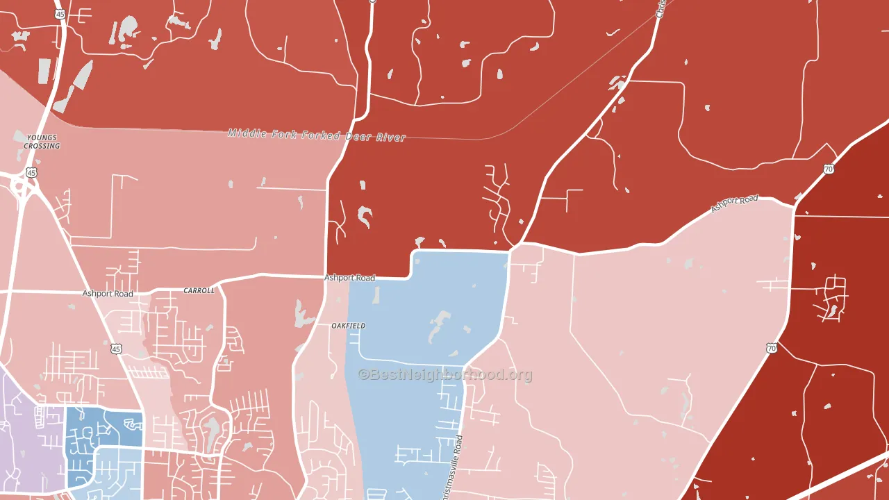 38362, TN block-group political-lean map