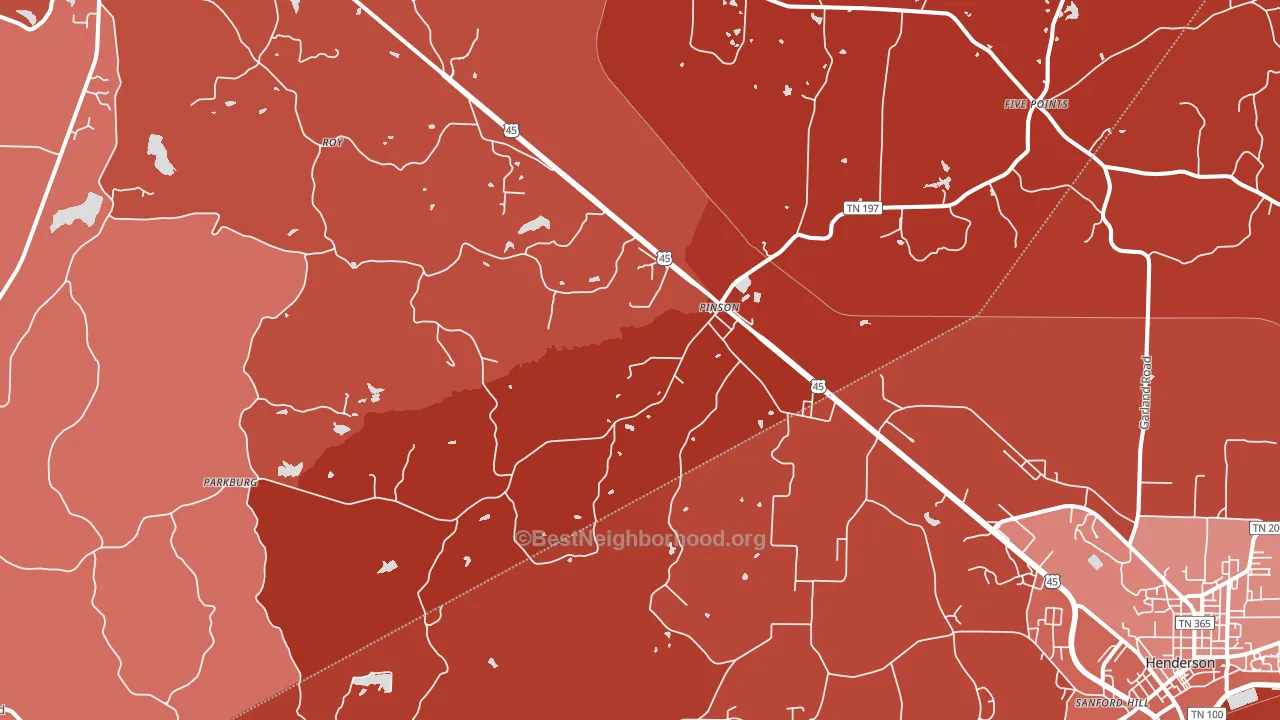 38366, TN block-group political-lean map