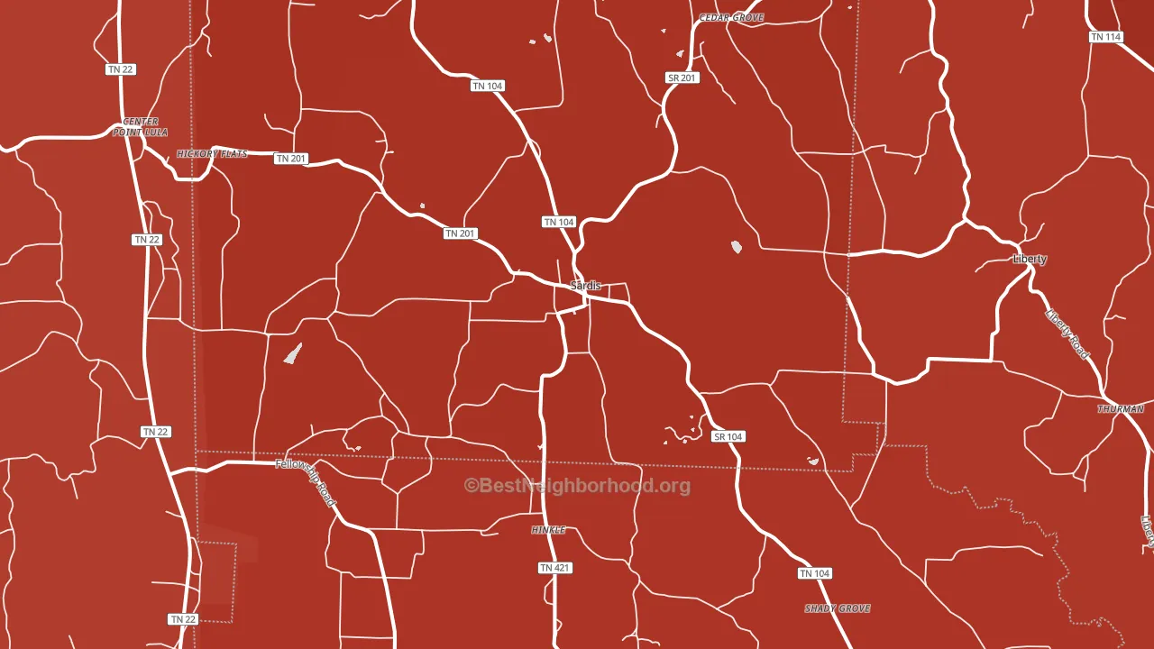 38371, TN block-group political-lean map
