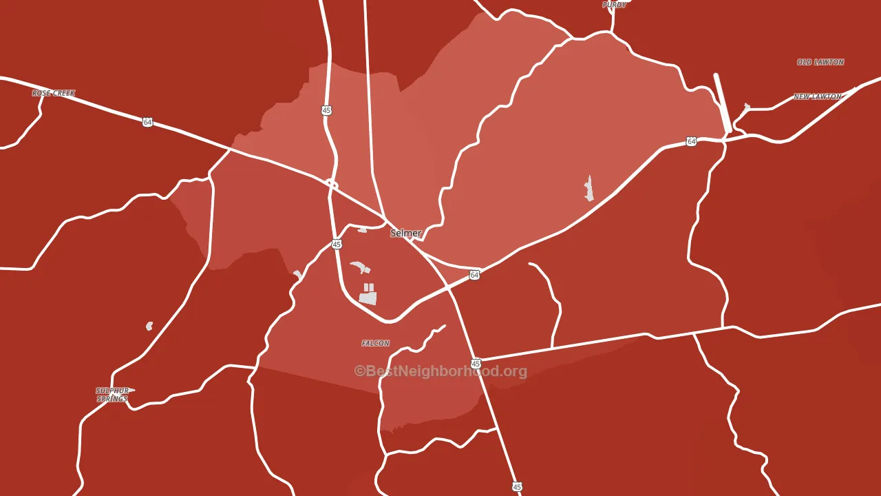 38375, TN block-group political-lean map