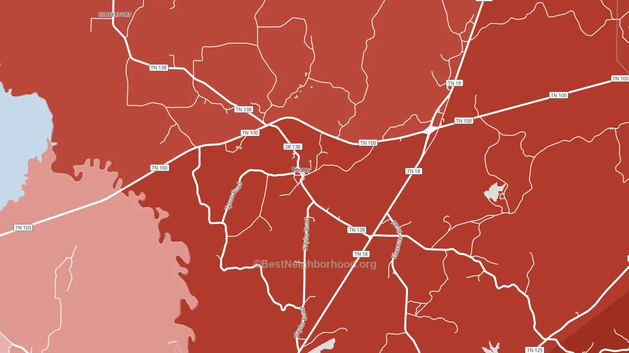 38381, TN block-group political-lean map