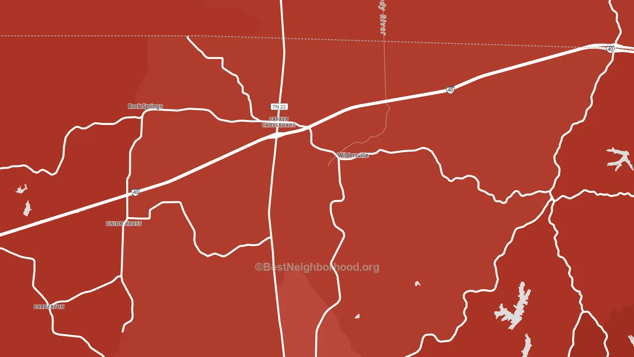 38388, TN block-group political-lean map
