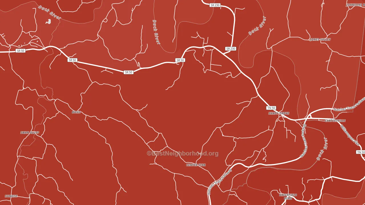 38454, TN block-group political-lean map