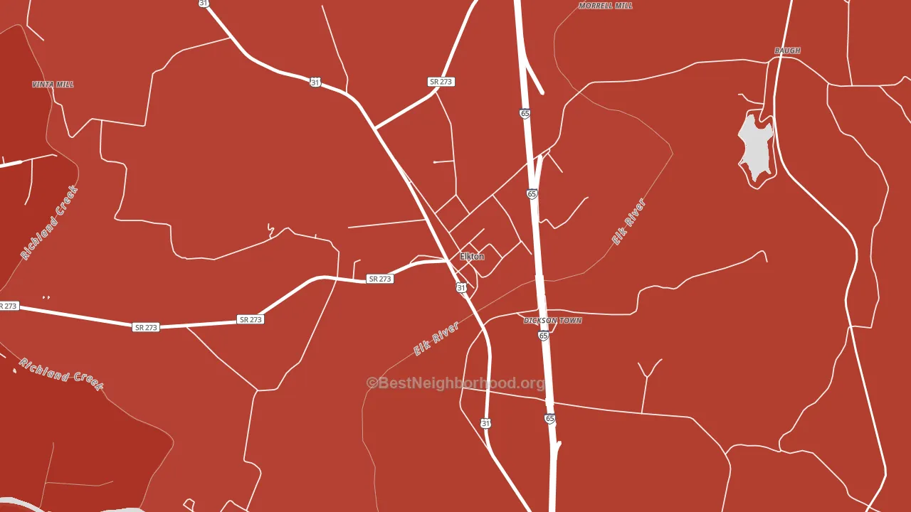 38455, TN block-group political-lean map