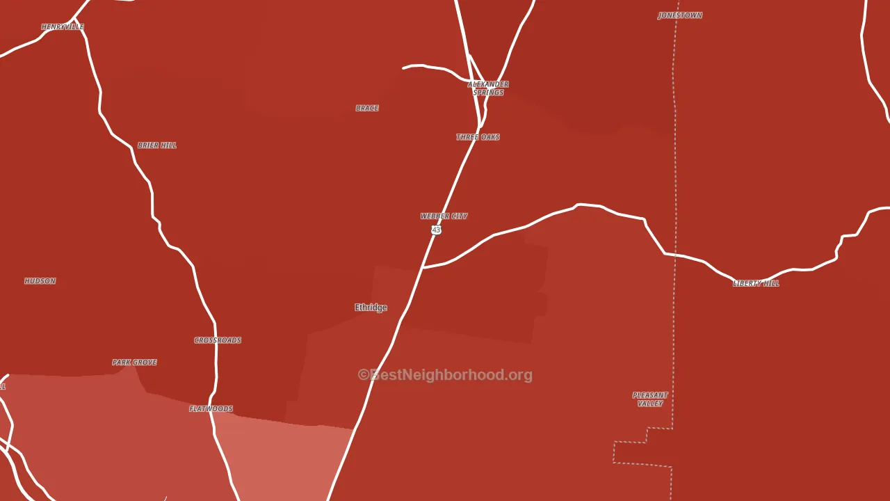 38456, TN block-group political-lean map