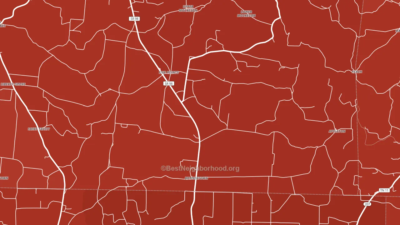 38457, TN block-group political-lean map