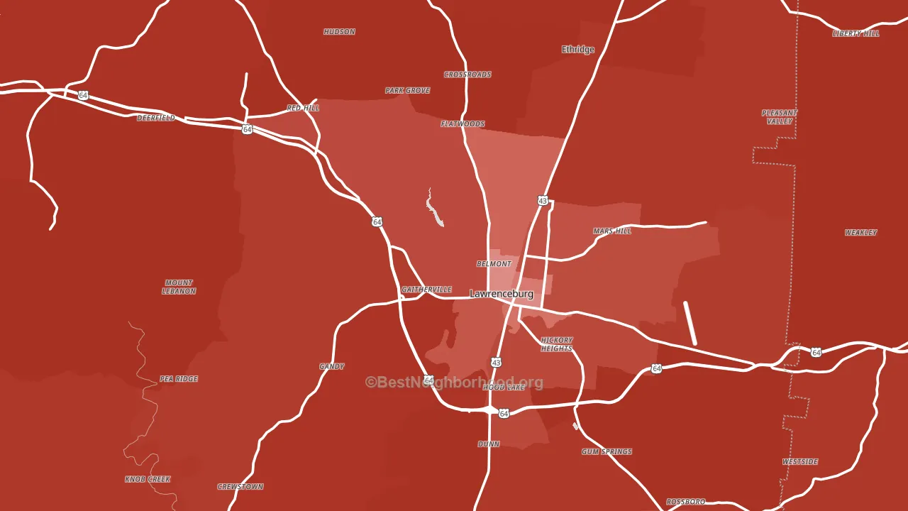 38464, TN block-group political-lean map