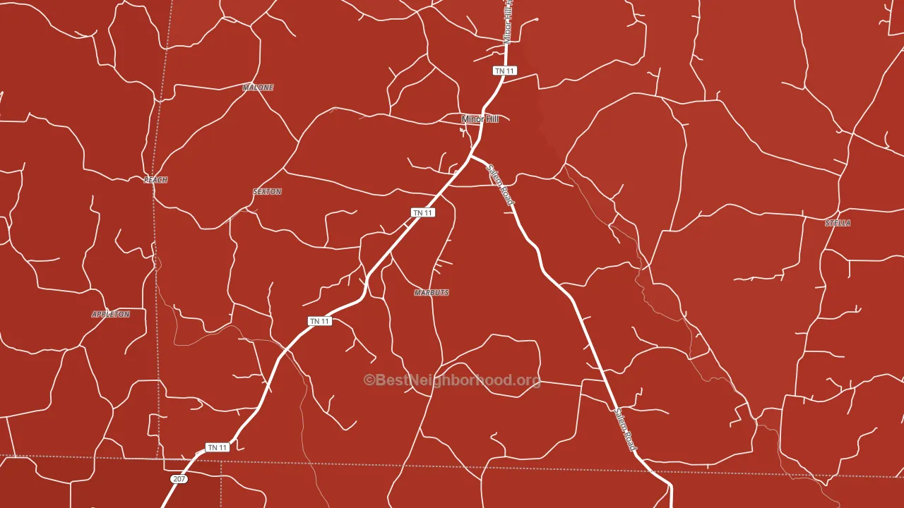 38473, TN block-group political-lean map