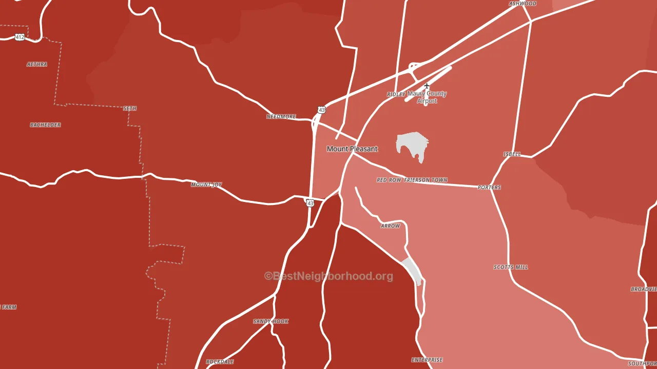 38474, TN block-group political-lean map