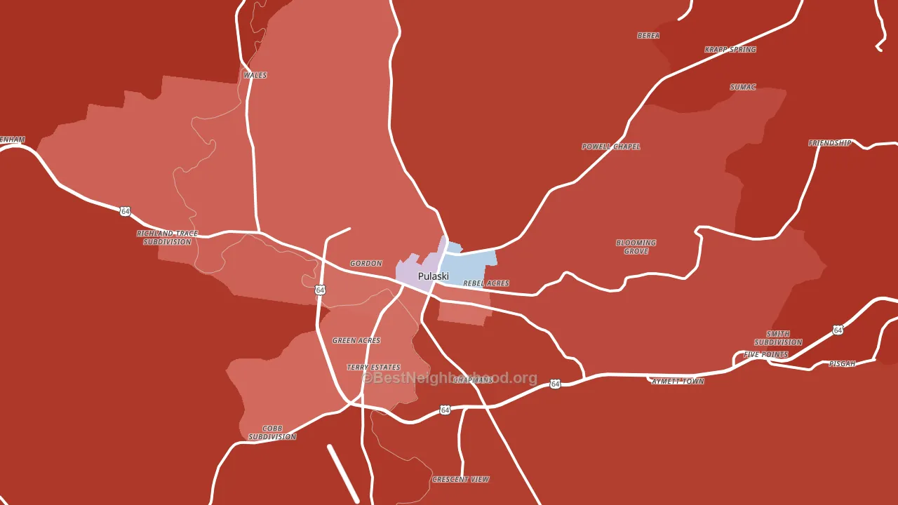 38478, TN block-group political-lean map