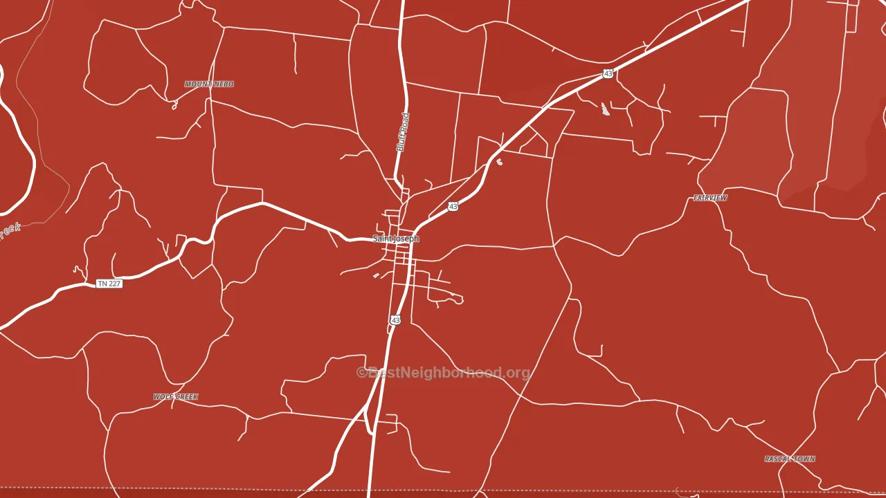 38481, TN block-group political-lean map