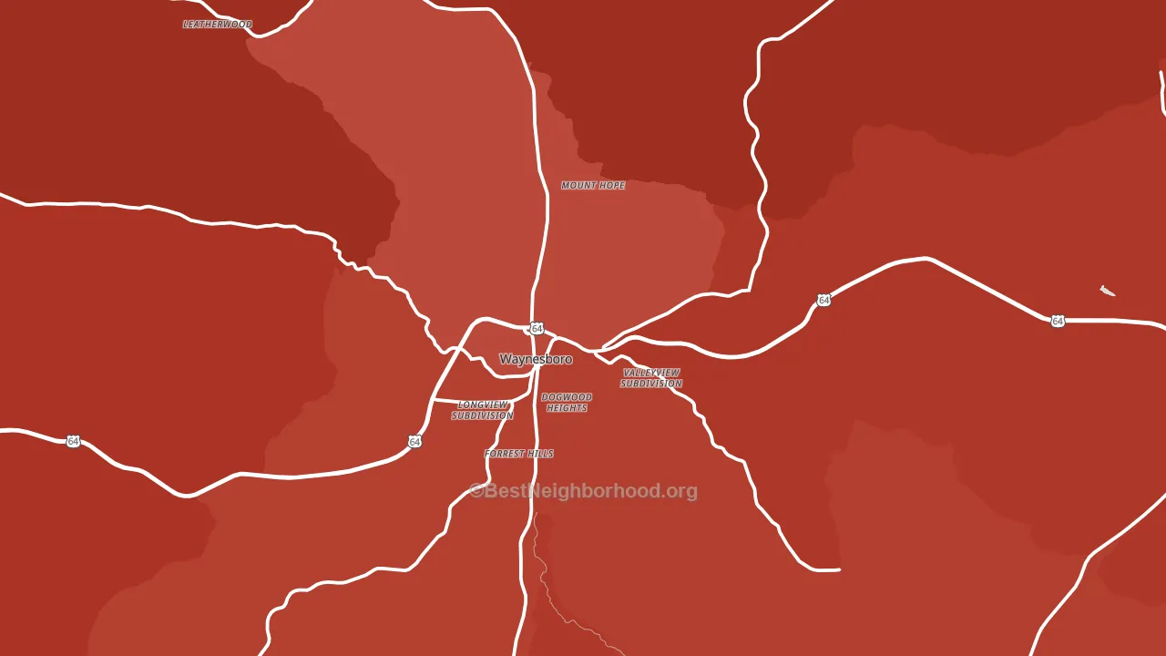 38485, TN block-group political-lean map
